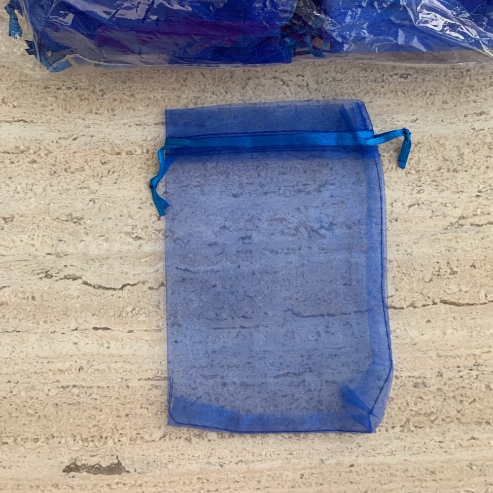 Drawstring Organza Favor Pouches (Blue)